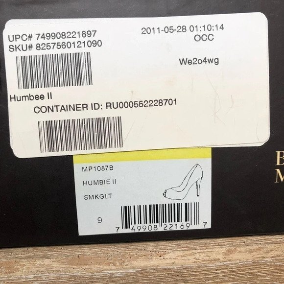 BADGLEY MISCHKA | HUMBIE II PEWTER GLITTER Sparkle Sequin Glitter Heels, Size 9 - Picture 5 of 10